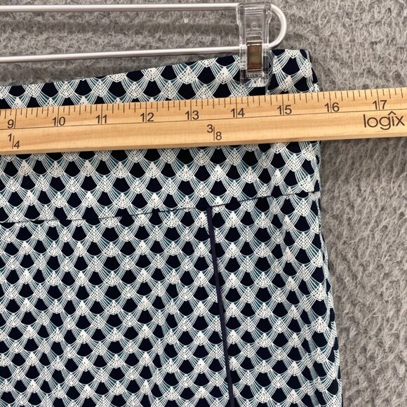 Margaret M Skirt Women Medium Navy Geometric Straight Knee Length Pull On Career - Picture 9 of 11